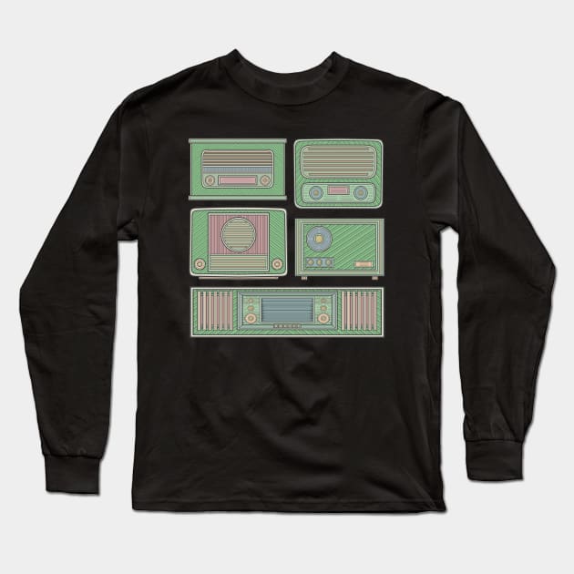 Green Classic Radio Long Sleeve T-Shirt by milhad